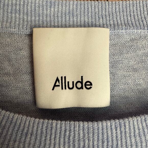 Allude Sweater Pullover Crew Lightweight Classic Preppy Blue Fall Luxury Large - Picture 7 of 8
